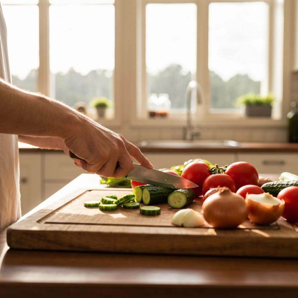 Mani che preparano in cucina